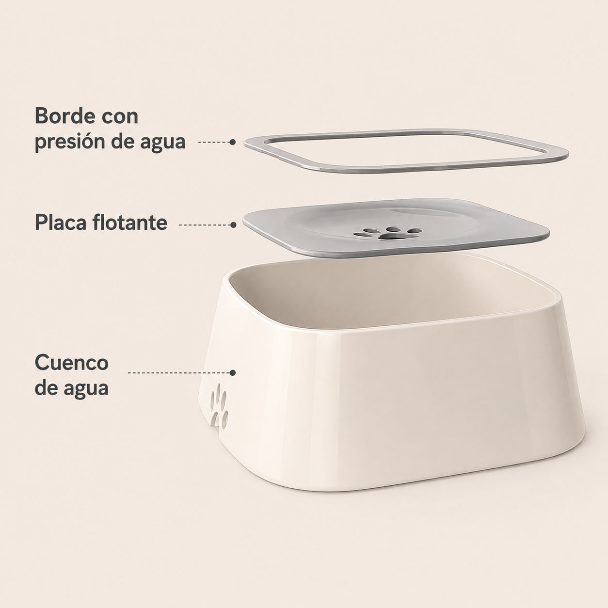 Bebedero para Perros Antisalpicaduras – Plato Flotante Regulador