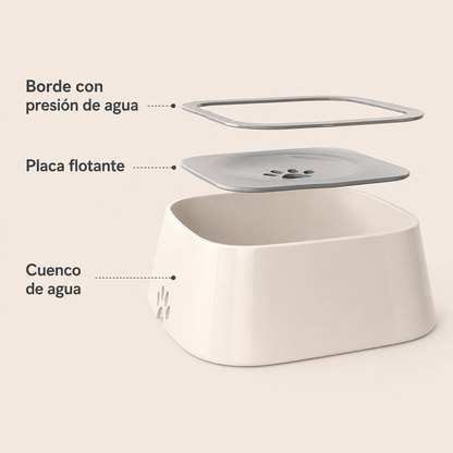 Bebedero para Perros Antisalpicaduras – Plato Flotante Regulador