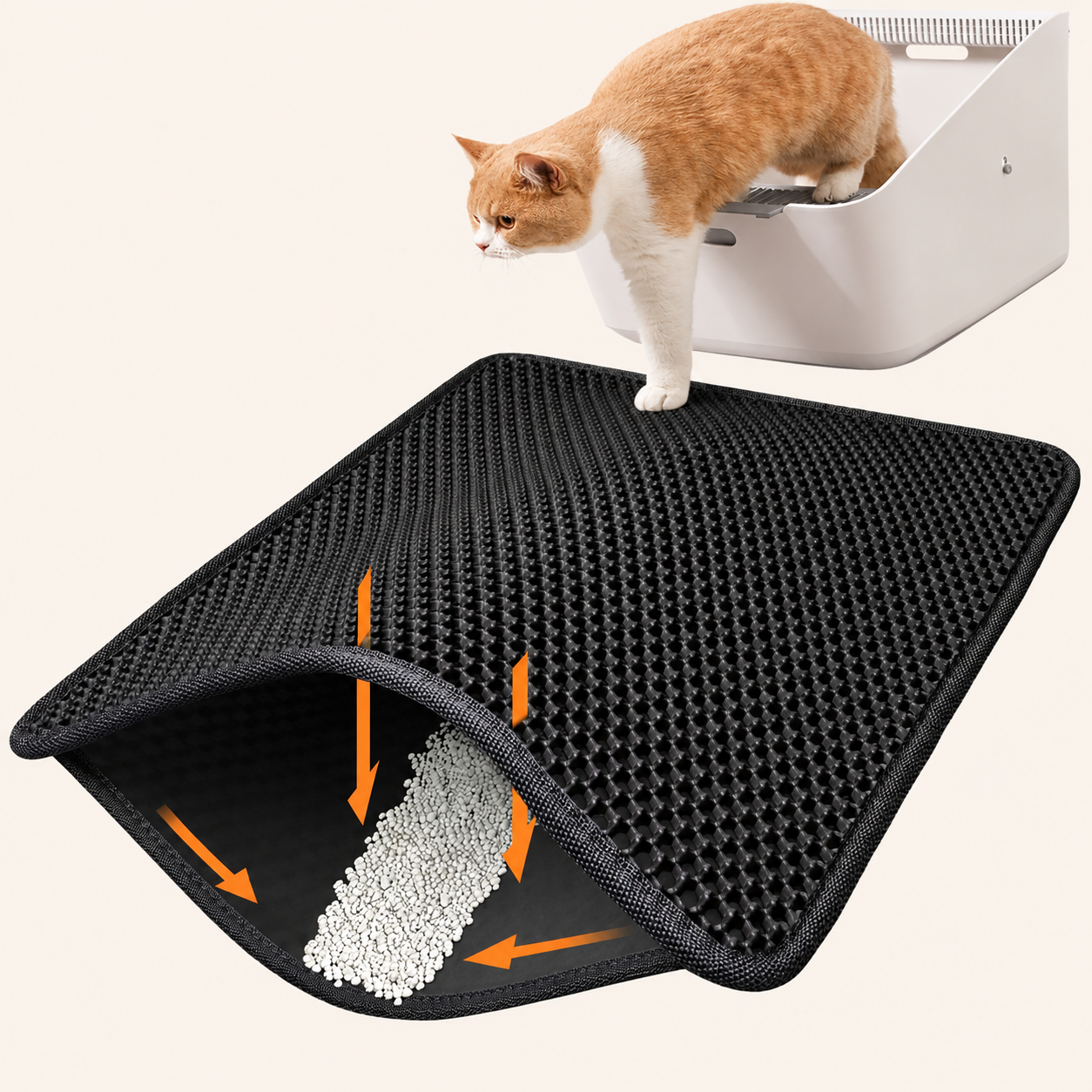 Alfombra Atrapa Arena para Arenero de Gatos – Diseño Panal EVA