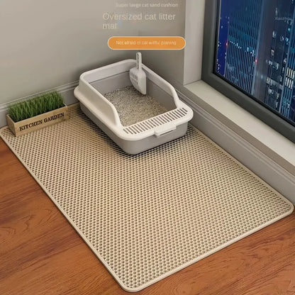 Alfombra Atrapa Arena para Gatos, Doble Capa Impermeable