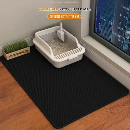 Alfombra Atrapa Arena para Gatos, Doble Capa Impermeable