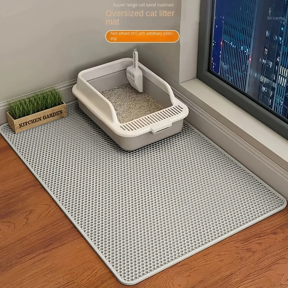 Alfombra Atrapa Arena para Gatos, Doble Capa Impermeable