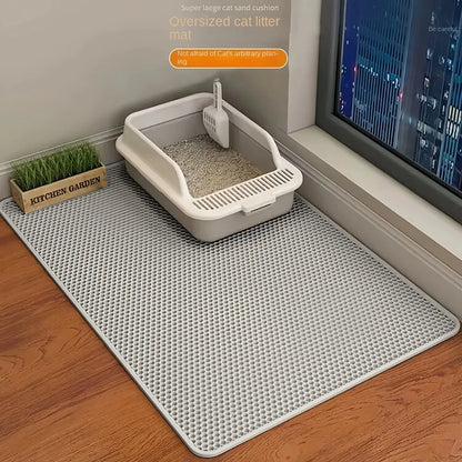 Alfombra Atrapa Arena para Gatos, Doble Capa Impermeable