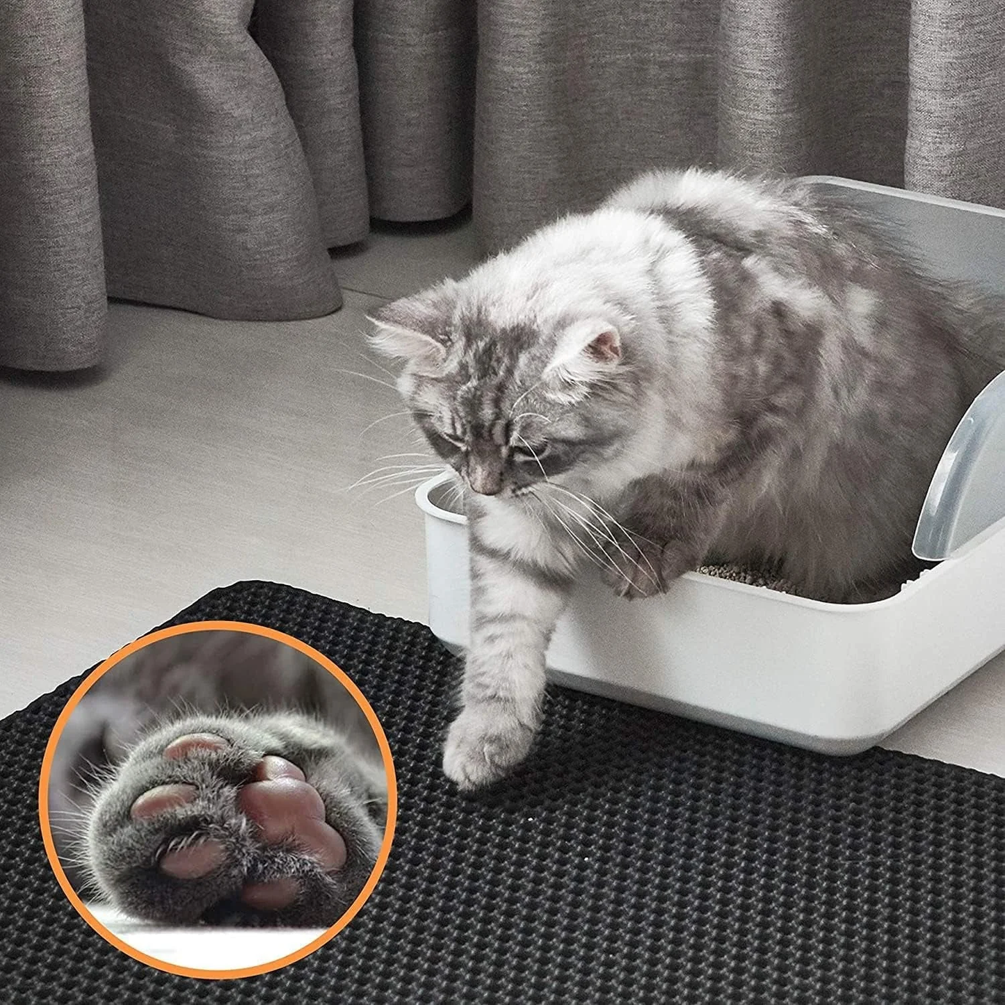 Alfombra Atrapa Arena para Arenero de Gatos – Diseño Panal EVA